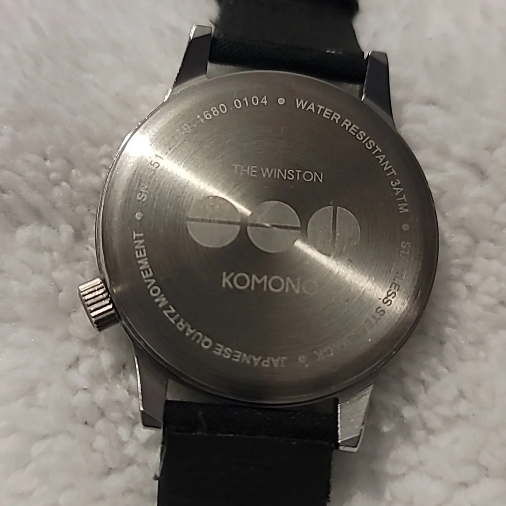 Komono The Winston Mens Minimalist Watch Green Face Camo Lthr Band Needs Battery
